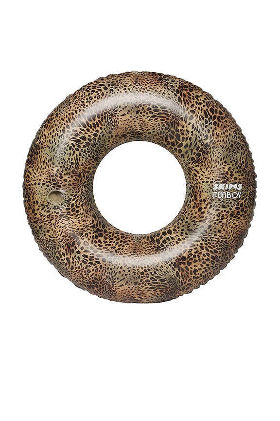view 1 of 3 X FUNBOY Logo Embossed Tube Float in Cheetah Skin Print