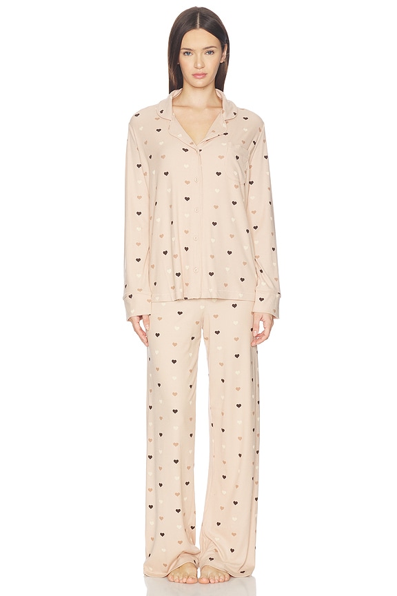 view 2 of 4 Soft Lounge Sleep Set in Mica Mini Half Drop Heart