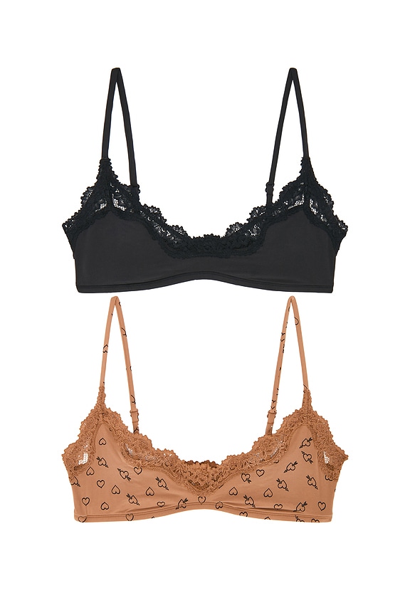 view 1 of 2 BRASSIÈRE in Onyx & Sketched Hearts