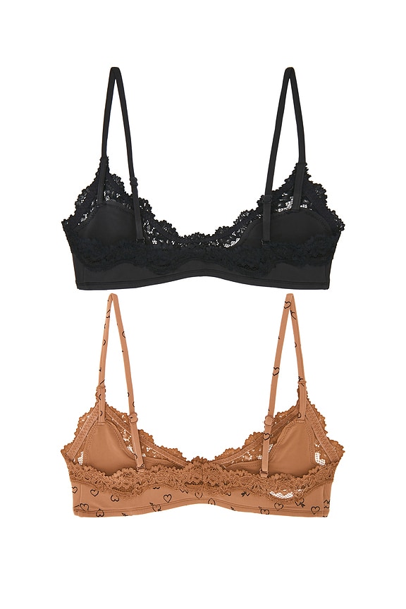 view 2 of 2 BRASSIÈRE in Onyx & Sketched Hearts