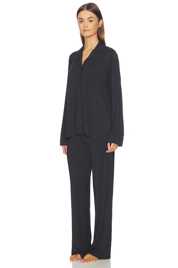 view 2 of 4 Skims Sleep Long Sleeve Button Up Sleep Set in Onyx