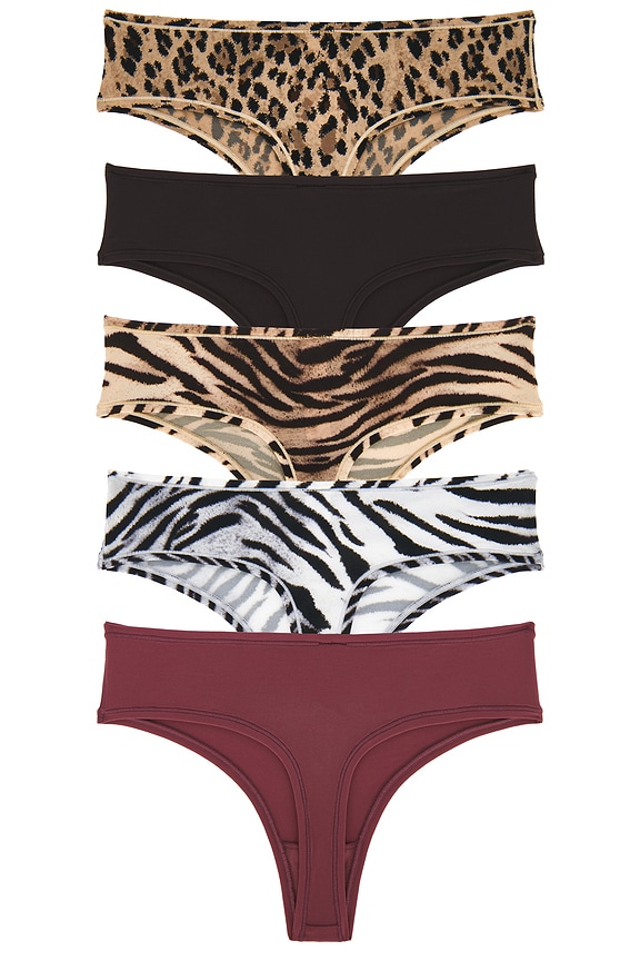 view 2 of 2 Fits Everybody Thong 5 Pack in Phoenix Animal Multi