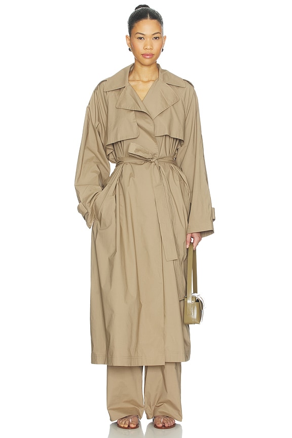 view 1 of 4 Swiss Cotton Sateen Trench Coat in Desert