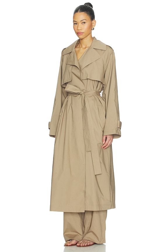 view 2 of 4 Swiss Cotton Sateen Trench Coat in Desert