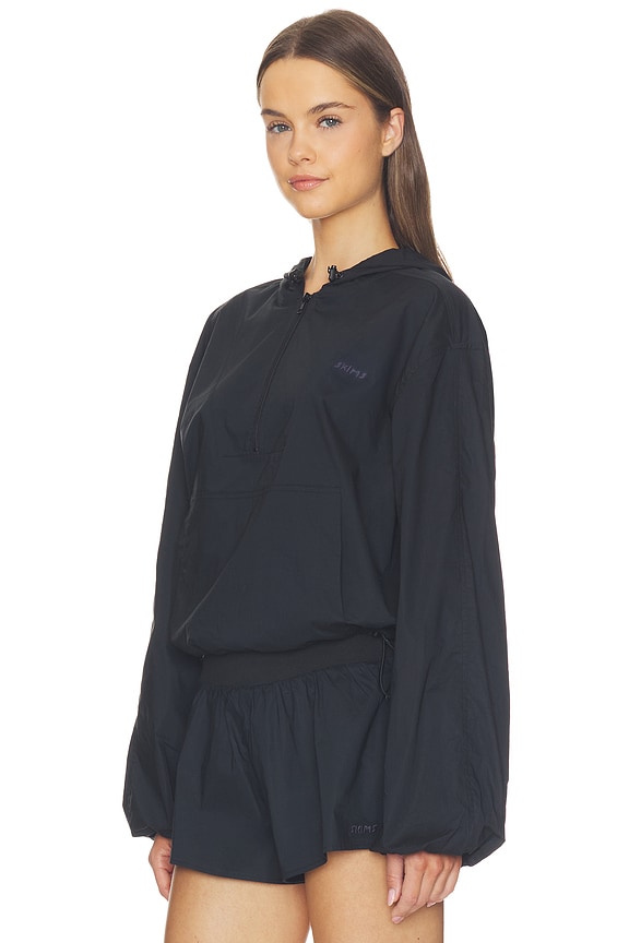 view 2 of 5 Woven Cotton Half Zip Jacket in Onyx