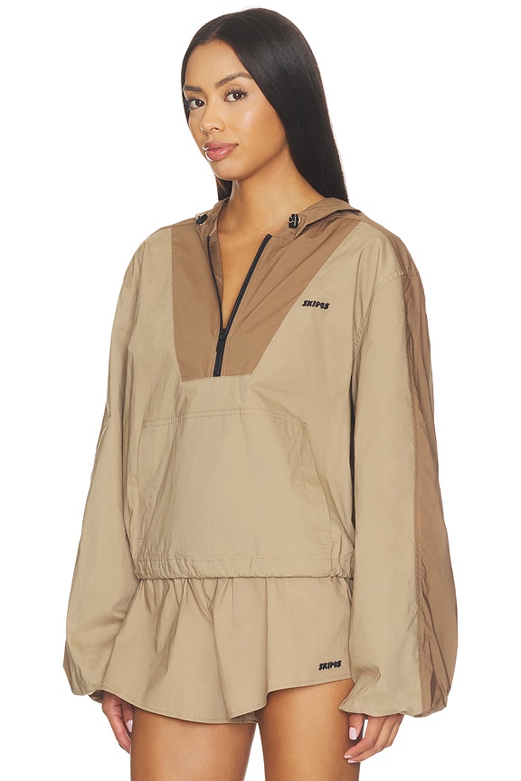 view 2 of 5 Woven Cotton Half Zip Jacket in Desert