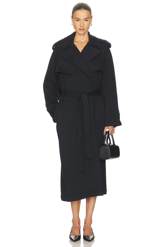 view 2 of 5 TRENCH BOYFRIEND FLEECE in Onyx