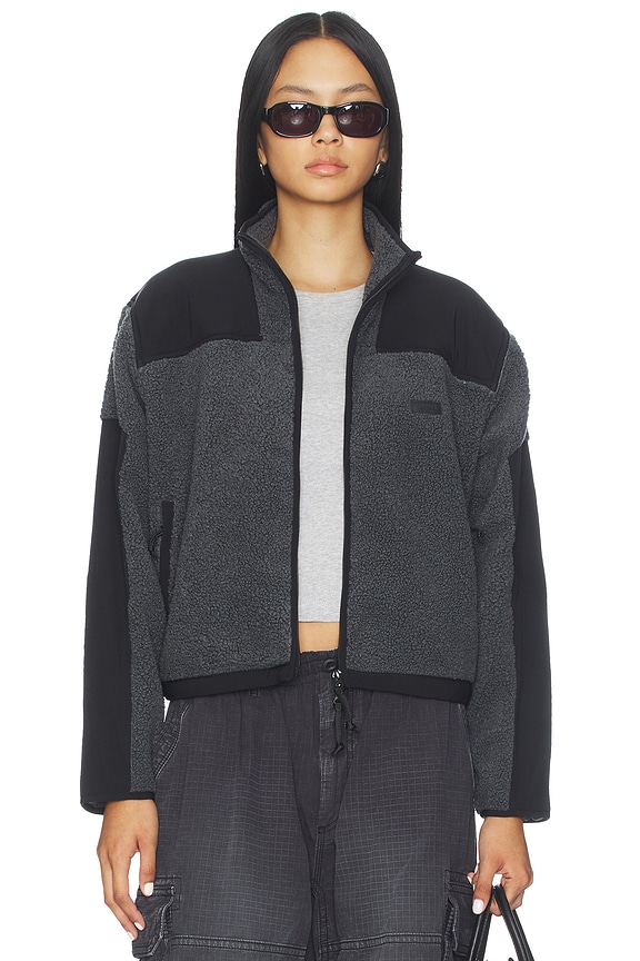 view 2 of 5 Teddy Boxy Zip Up Jacket in Ash