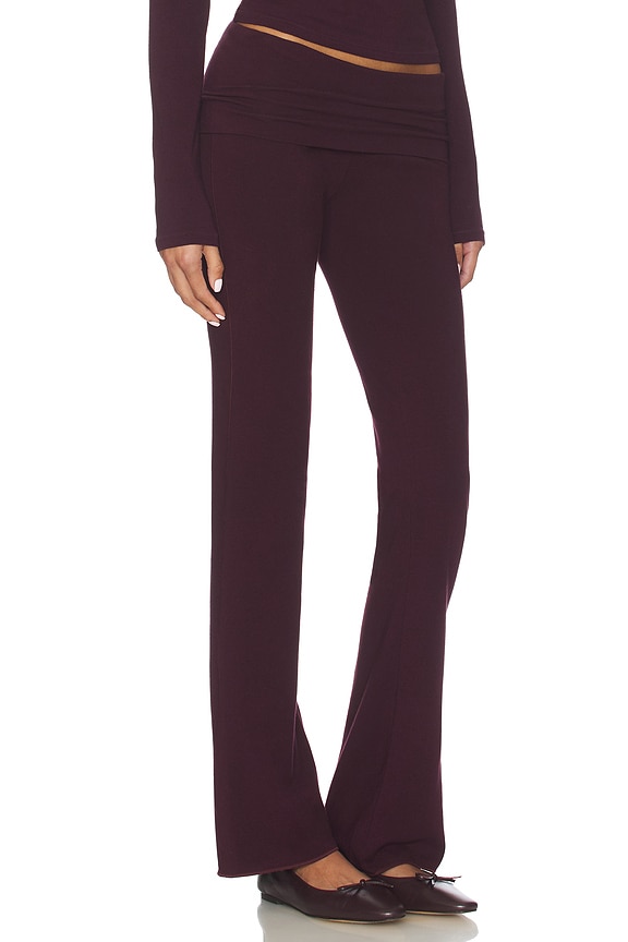 view 2 of 6 Cotton Jersey Foldover Pant in Currant