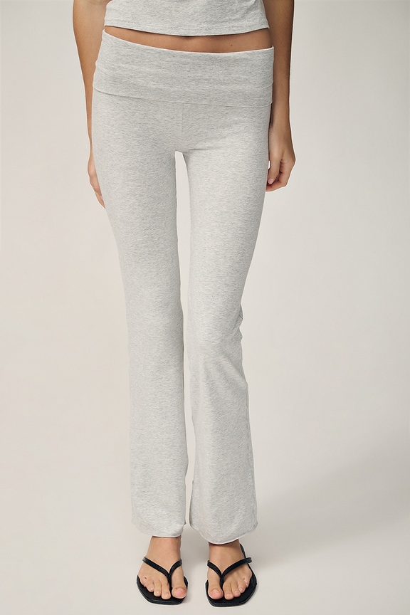 view 2 of 7 Cotton Jersey Foldover Pant in Light Heather Grey
