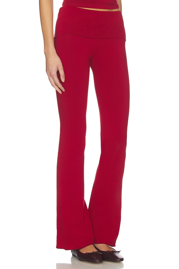 view 2 of 6 Cotton Jersey Foldover Pant in Brick