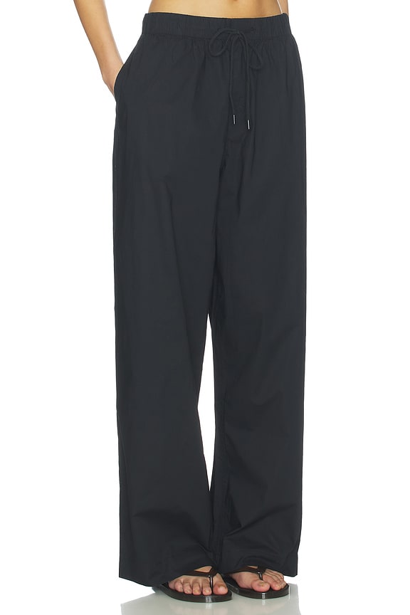 view 2 of 6 Swiss Cotton Sateen Oversized Drawstring Pant in Onyx