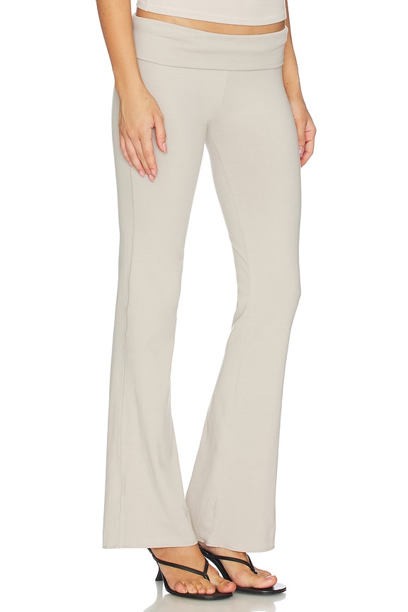 view 2 of 6 PANTALON À REVERS EN JERSEY DE COTON in Stone