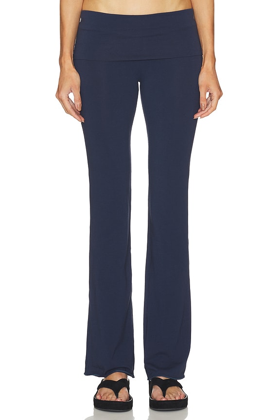 view 1 of 6 PANTALON À REVERS EN JERSEY DE COTON in Navy