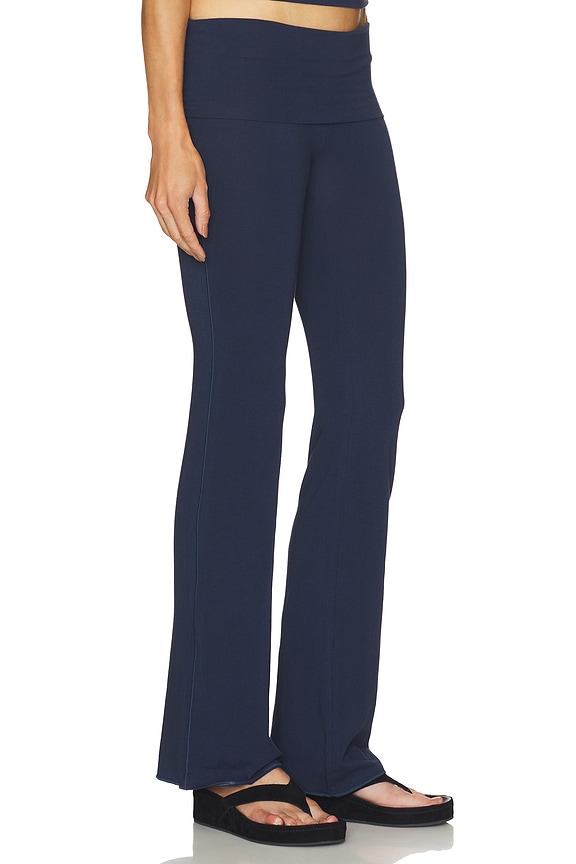 view 2 of 6 PANTALON À REVERS EN JERSEY DE COTON in Navy
