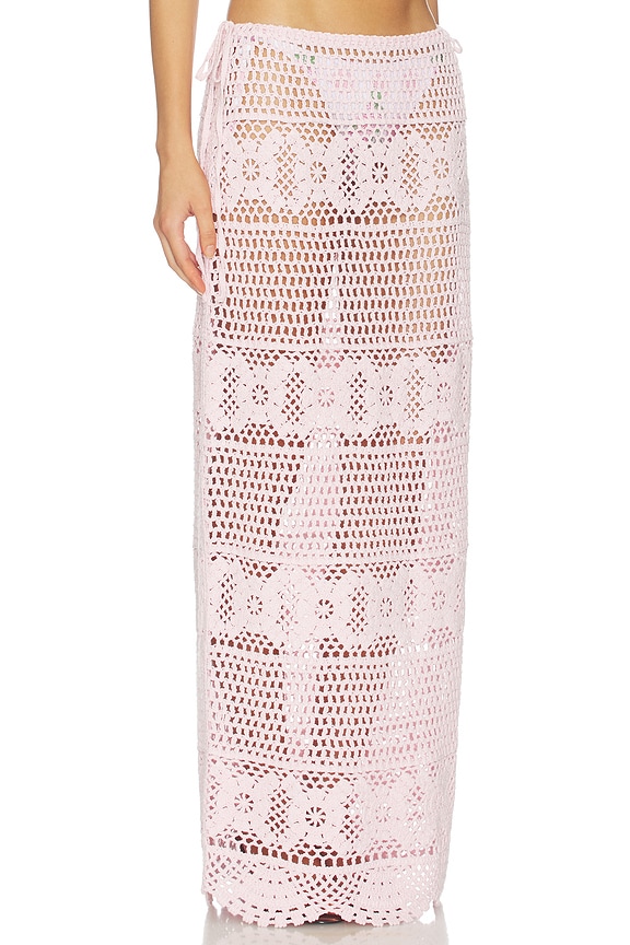 view 2 of 6 Crochet Swim Long Skirt in Cherry Blossom