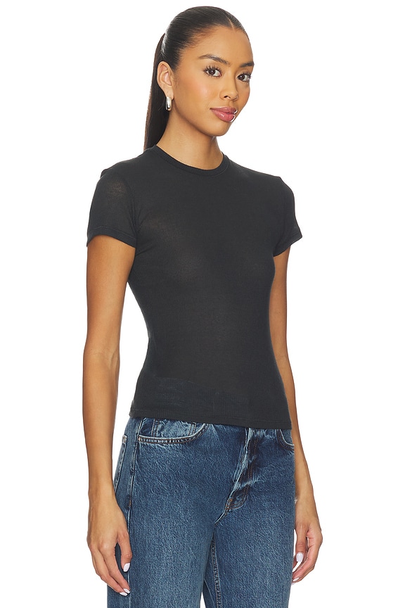 view 2 of 4 Sheer Cotton Crewneck Standard T-Shirt in Soot