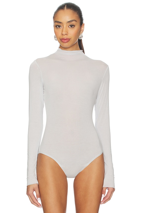 view 2 of 5 БОДИ С ДЛИННЫМ РУКАВОМ И ВОРОТНИКОМ-СТОЙКОЙ in Mist