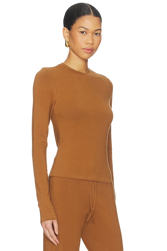 view 2 of 4 Cotton Jersey Long Sleeve T-shirt in Chai
