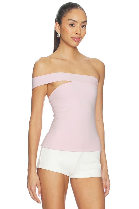 view 2 of 4 Cotton Jersey One Shoulder Tube Top in Cherry Blossom