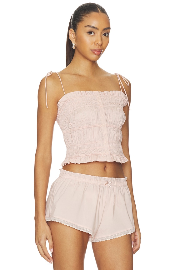 view 2 of 4 Garment Washed Ruffle Cami in Barely Pink in Dusty Pink