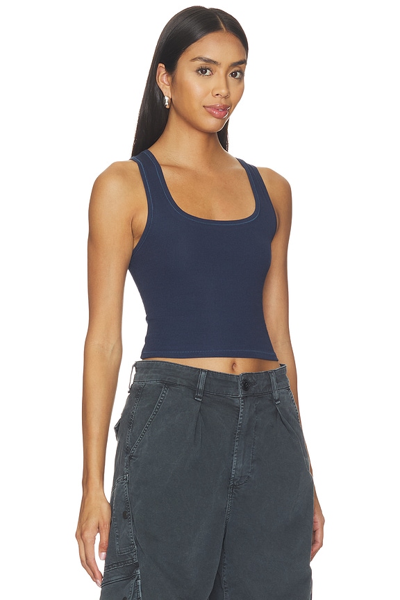 view 2 of 4 Cotton Rib Tank in Navy
