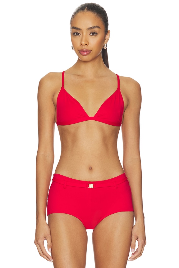 view 2 of 5 Iconic Swim Triangle Bikini Top in Carmine