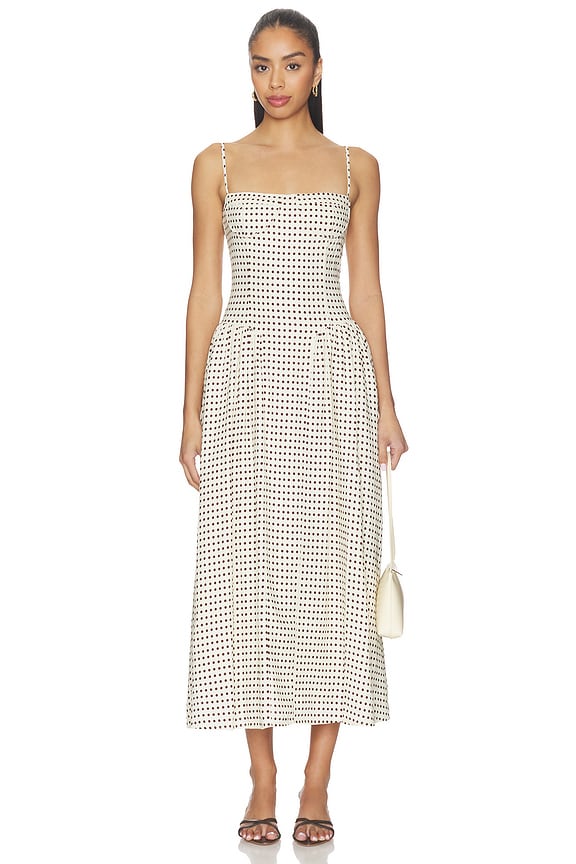 view 1 of 4 Lou Lou Dress in Ivory Brown Polka Dot