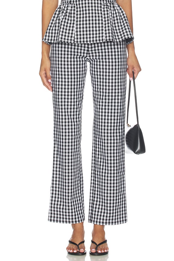 view 1 of 7 PANTALON JACQUELINE in Black & White Check