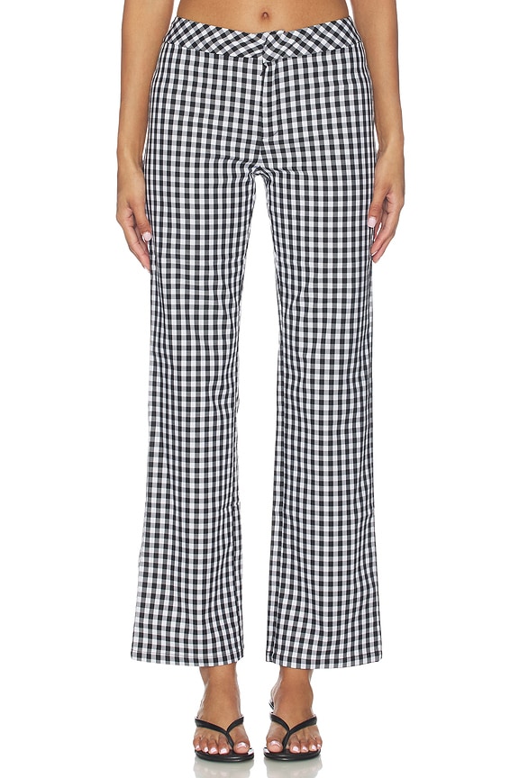 view 2 of 7 PANTALON JACQUELINE in Black & White Check