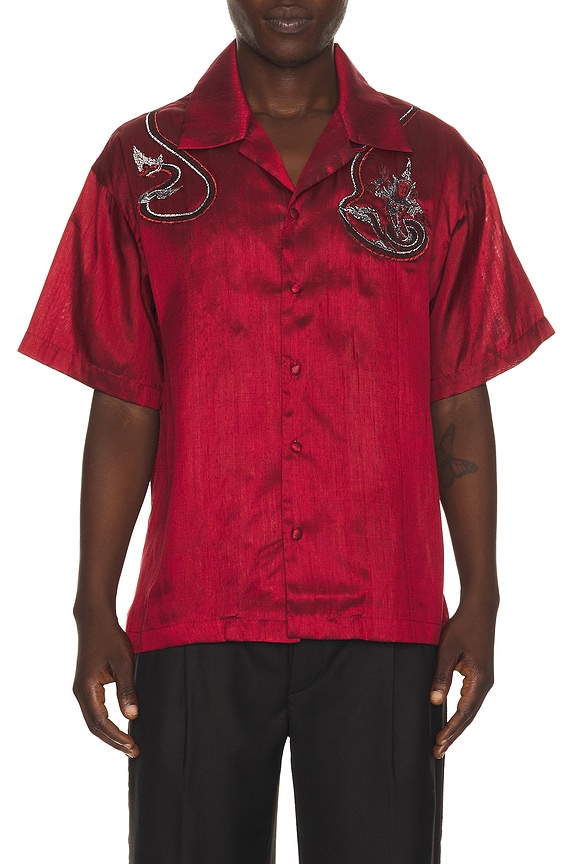 view 1 of 5 CAMISA NAKA in Red & Ivory