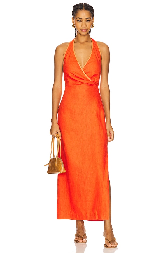 view 2 of 4 Panettone Twist Midi Dress in Tangerine