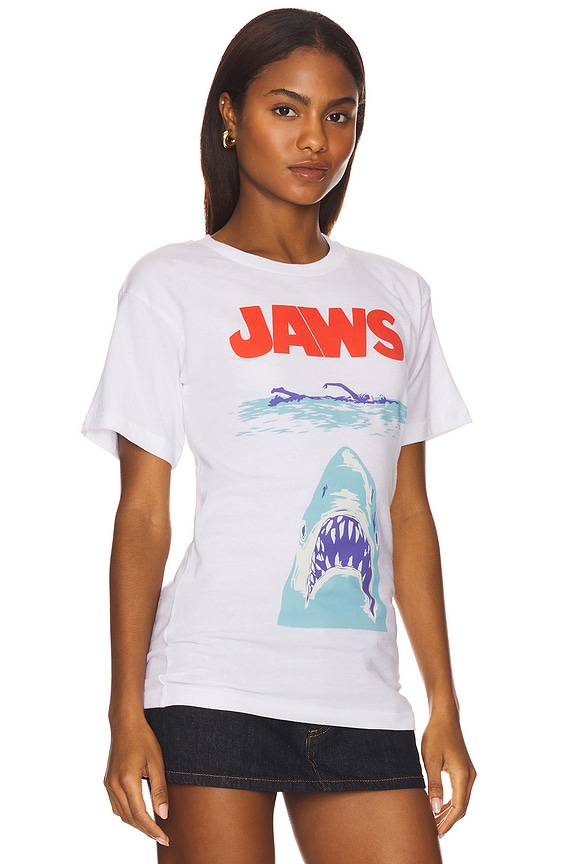 view 2 of 4 JAWS POSTER SKETCH Tシャツ in White