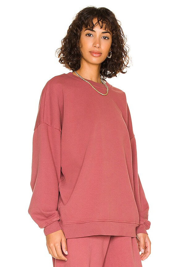 view 2 of 4 The Oversized Crewneck in Rose Red