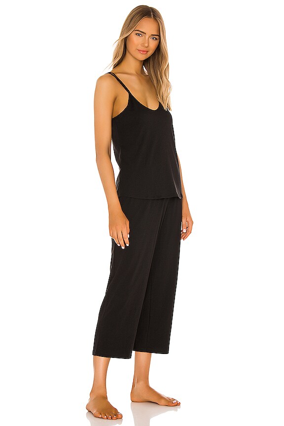 view 2 of 3 Calista Double Strap Cami and Crop Pant Set in Black