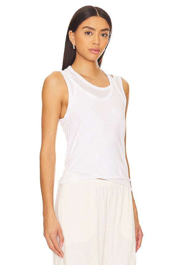 view 2 of 4 Ellie Asymmetrical Tank in White