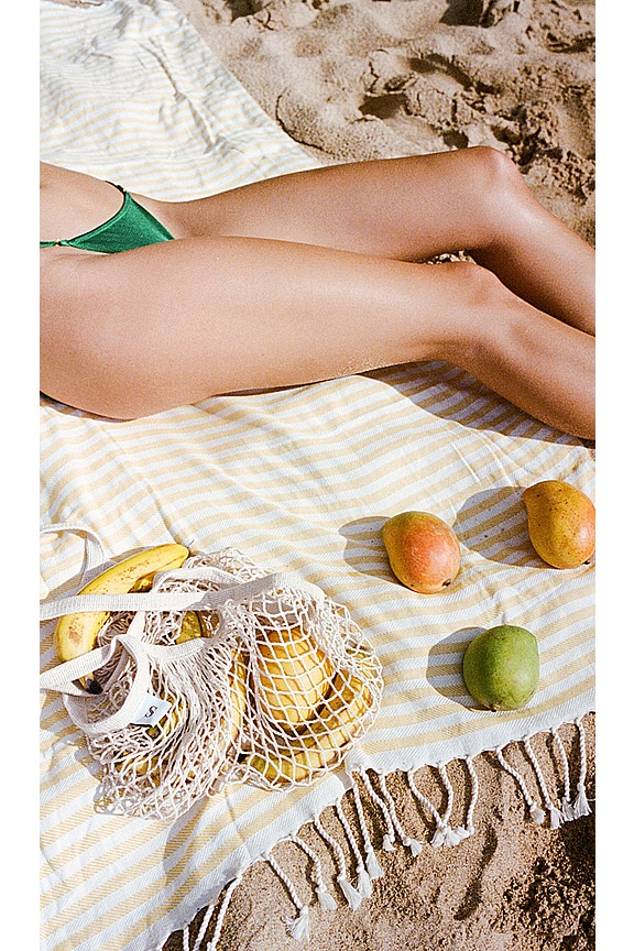 view 2 of 6 ПЛЯЖНОЕ ПОЛОТЕНЦЕ MARBELLA SAND FREE BEACH TOWEL in Yellow & Off White