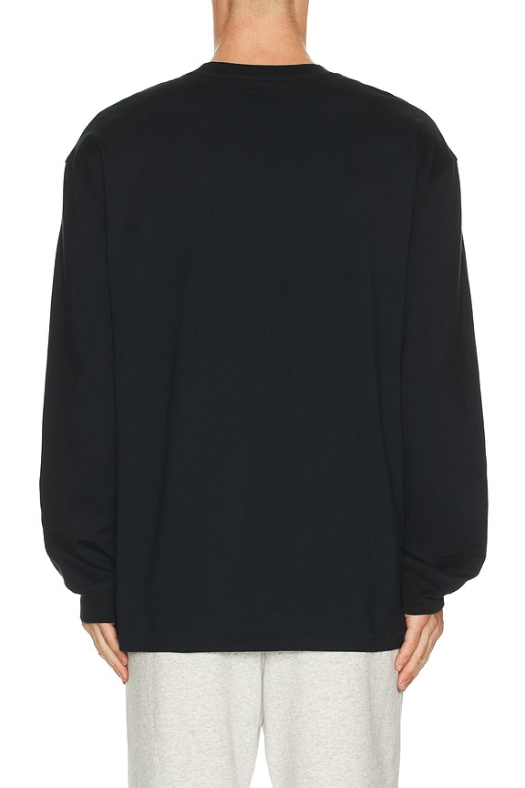 view 2 of 4 Heavyweight Cotton Long Sleeve T-shirt in Obsidian