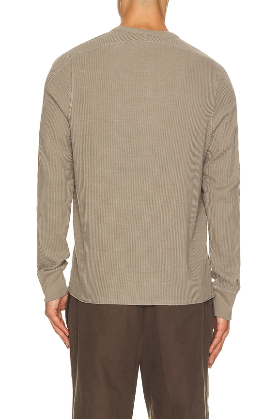 view 2 of 5 Waffle Cropped Slim Henley in Mink