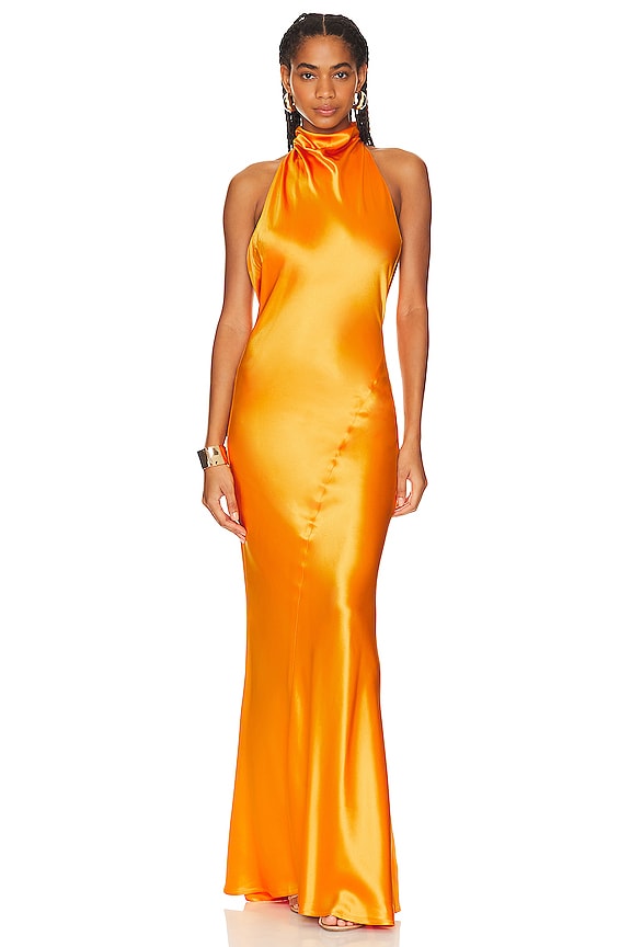 view 2 of 3 Calypso Gown in Tangerine
