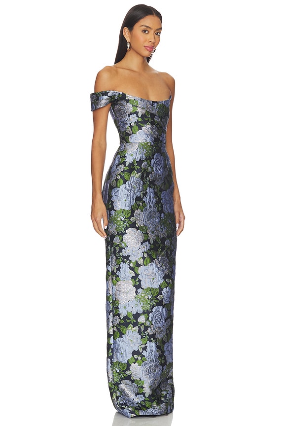 view 2 of 4 Jackson Jacquard Gown in Blue Multi