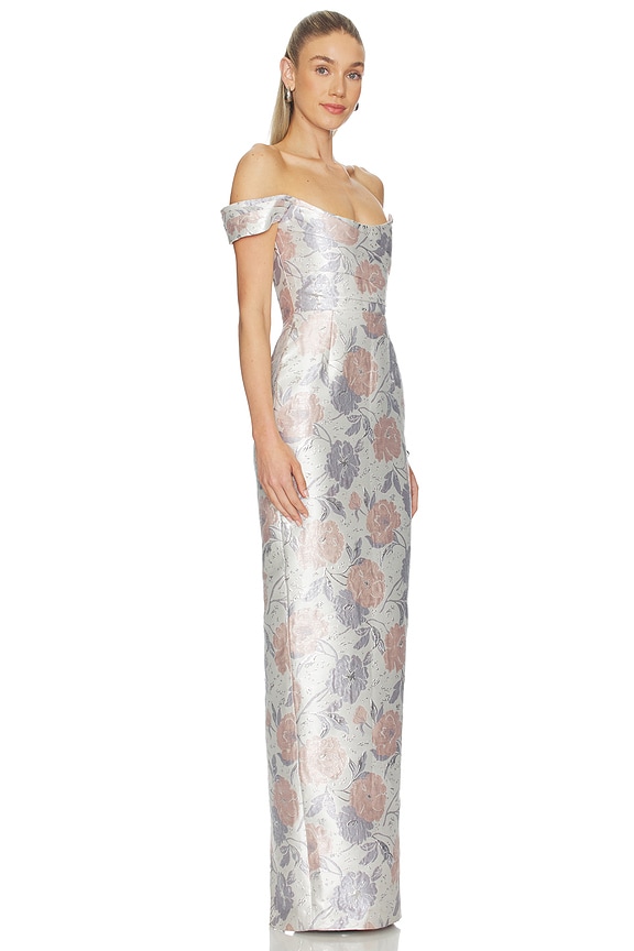 view 2 of 5 Jackson Brocade Gown in Lilac Multi