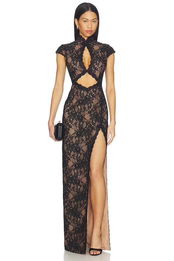 view 1 of 3 MAXIVESTIDO MOIRA in Black