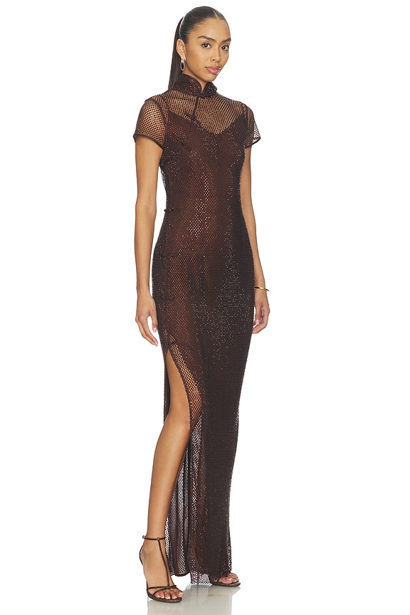 view 2 of 4 Ming Crystal Dress in Dark Brown
