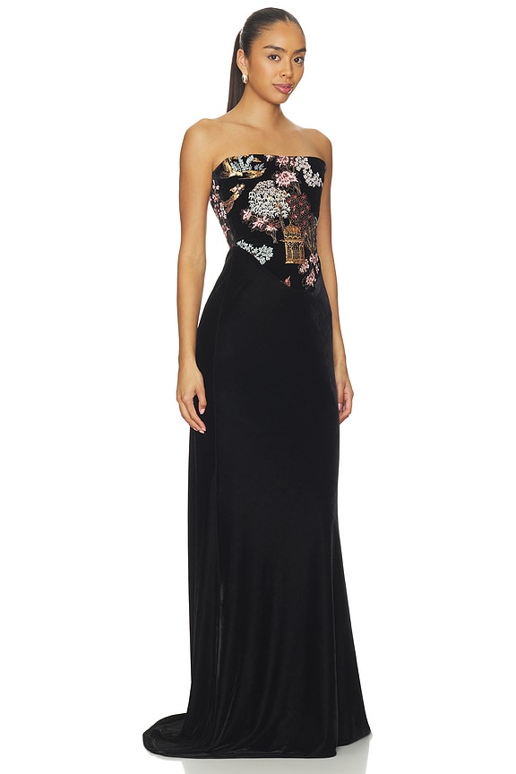 view 2 of 4 Velvet Gown in Black Multi