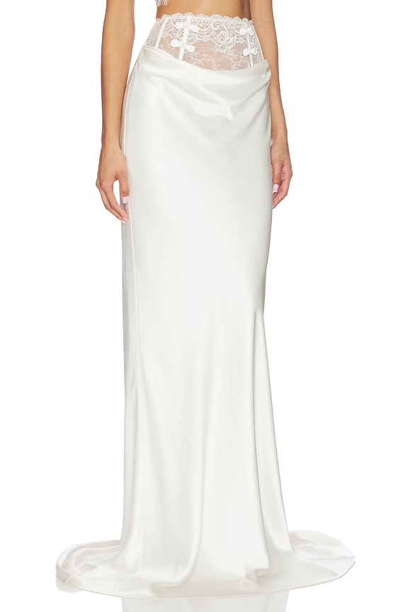 view 2 of 6 Lila Satin Skirt in Ivory