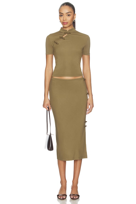 jersey skirt dress SAU LEE Timo in Taupe ssys hattie dress