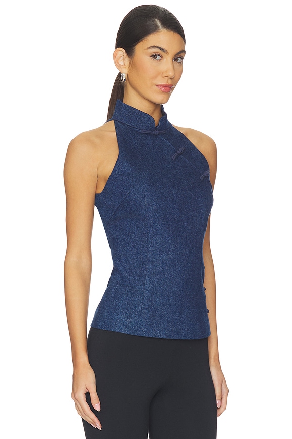 view 2 of 5 Ezra Denim Top in Dark Denim