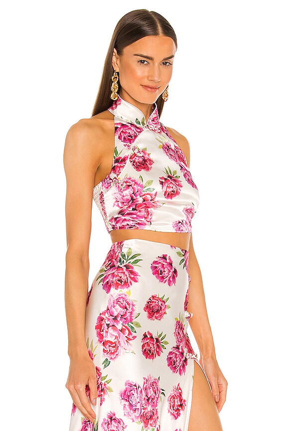 view 2 of 4 Gwen Top in Fuchsia & White