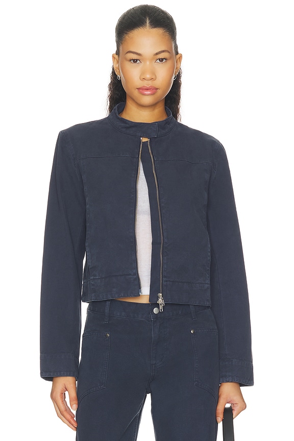 view 2 of 5 Car Jacket in Navy Canvas